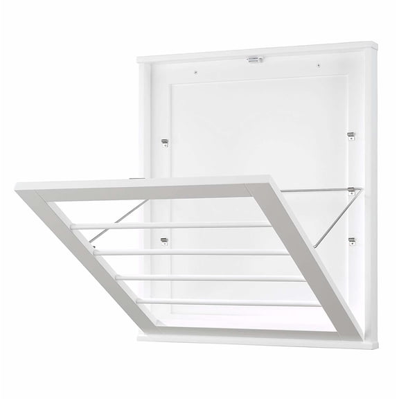 Whitmor Wall Hanging Wood Garment Drying Rack - White