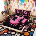thumbnail image 2 of Erosebridal Pink Drip Letter U Full Size Sheets, Cute Baseball Sport Bed Sheets for Girls and Boys, 4-Piece, 1 Flat Sheet, 1 Fitted Sheet and 2 Pillowcases, 2 of 6