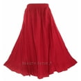 thumbnail image 2 of Beautybatik Red Women Plus Size Cotton Ruched Front Victorian Renaissance Medieval Maxi Ruffled Skirt With Pockets 2x, 2 of 5