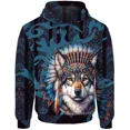 thumbnail image 3 of Sudadera con capucha de otoño para hombre, sudadera con capucha para hombre, sudadera con capucha con estampado de lobo feroz, sudadera con capucha holgada gótica, ropa Y2k, 3 of 5