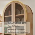 thumbnail image 3 of Aitjunz 71" Tall Arched Storage Cabinet with Glass Doors & 2 Drawers, Farmhouse Wood Pantry Cabinet w/ Adjustable Shelves for Bathroom, Kitchen & Living Room, Natural, 3 of 7