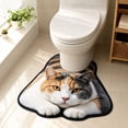 thumbnail image 2 of Cute Cat Toilet Rugs U-Shaped Bathroom Contour Rug Bathroom Mats Washroom Mats for Kitchen, Bathtub, Sink, for Cat Lovers Mom, 2 of 9