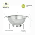 thumbnail image 5 of Fox Run Large Stainless Steel Colander, 3 Quart Pasta Strainer With Handles, 8.9” x 11.1” x 4”, 5 of 8