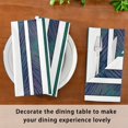 thumbnail image 5 of Iauyy Satin Napkins Set of 4- Teal Blue Stripe Pattern DIY Printing Decoration Cloth Napkin- Easy Care for Home/Party, 5 of 8