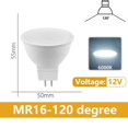 thumbnail image 1 of Bombilla de foco LED MR16, CA/CC, 12V, GU5.3, baja presión, 3W, 5W, 6W, 7W, luz de 38/120 grados, puede reemplazar a 20W, 50W, lámpara halógena, 4-20 piezas, 1 of 4