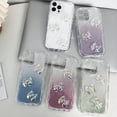 thumbnail image 6 of for iPhone Case,3D Bow Glitter Crystal Sparkle Sparkly Gradient Bumper Clear Camera Lens Protection Soft Shockproof Phone Case (White,iPhone 14 Pro Max), 6 of 6