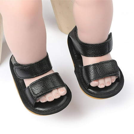 

Dyfzdhu Baby Sandals Boys Girls Open Toe Solid Shoes First Walkers Shoes Summer Toddler Flat Sandals