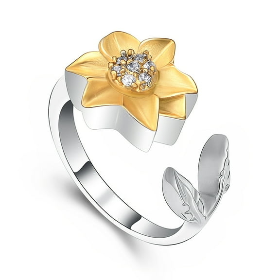 Sunflower Spinner Rings Sunflower Urn Rings for Ashes for Women Urn Ring Hold Loved Ones Ashes NO.6-NO.10
