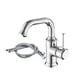 thumbnail image 1 of Grifo giratorio retro Inteprter para lavabo antiguo con 2 tubos de entrada color dorado negro, 1 of 6