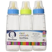 First Essentials by NUK Bottle, 9 oz, Medium Flow, 3-Pack, Pink/White