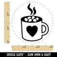 thumbnail image 2 of Hot Chocolate with Marshmallows Heart Mug Self-Inking Rubber Stamp Ink Stamper - Green Ink - Small 3/4 Inch, 2 of 7