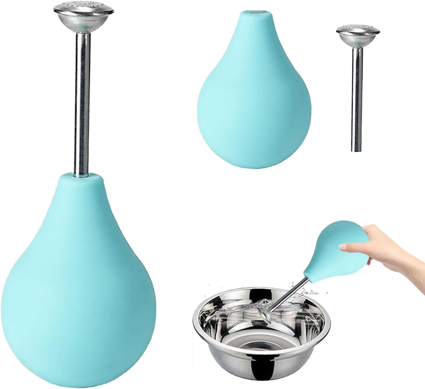 ABPETE Watering Can Balloon Sprayer, Indoor Plants Squeeze Bulb 8 oz,Silicone Indoor Plant Watering Can with Stainless Steel Spraying Mouth, Sensitive Plants and Cuttings, Watering Sprayer