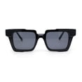 thumbnail image 2 of Womens Old Fashion Retro Horn Rim Plastic Rectangular Sunglasses All Black, 2 of 4