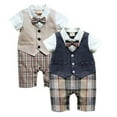 thumbnail image 2 of 1PC Newborn Infant Baby Boy Gentleman bodysuit with tie Rompers Outfits Age for 0-3 Years, 2 of 5