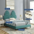thumbnail image 2 of Tufted Platform Bed Frame, Twin Size, Velvet, Teal Blue, Modern Contemporary Urban Design, Bedroom Master Guest Suite, 2 of 10