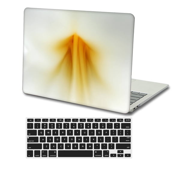 KSK KAISHEK for Old MacBook Air 13" Case 2010-2017 Rel. Model A1369 & A1466, Plastic Hard Case + Black Keyboard Cover, Flower 0487