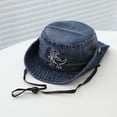 thumbnail image 5 of WEIGFI Toddler Boys Girls Sun Hat Bucket Hat Adjustable Strap Lightweight Cartoon Dinosaur Embroidered Summer Daily Outdoor Fishing Cute Beach Caps,Dark Blue,2-8 Years, 5 of 5