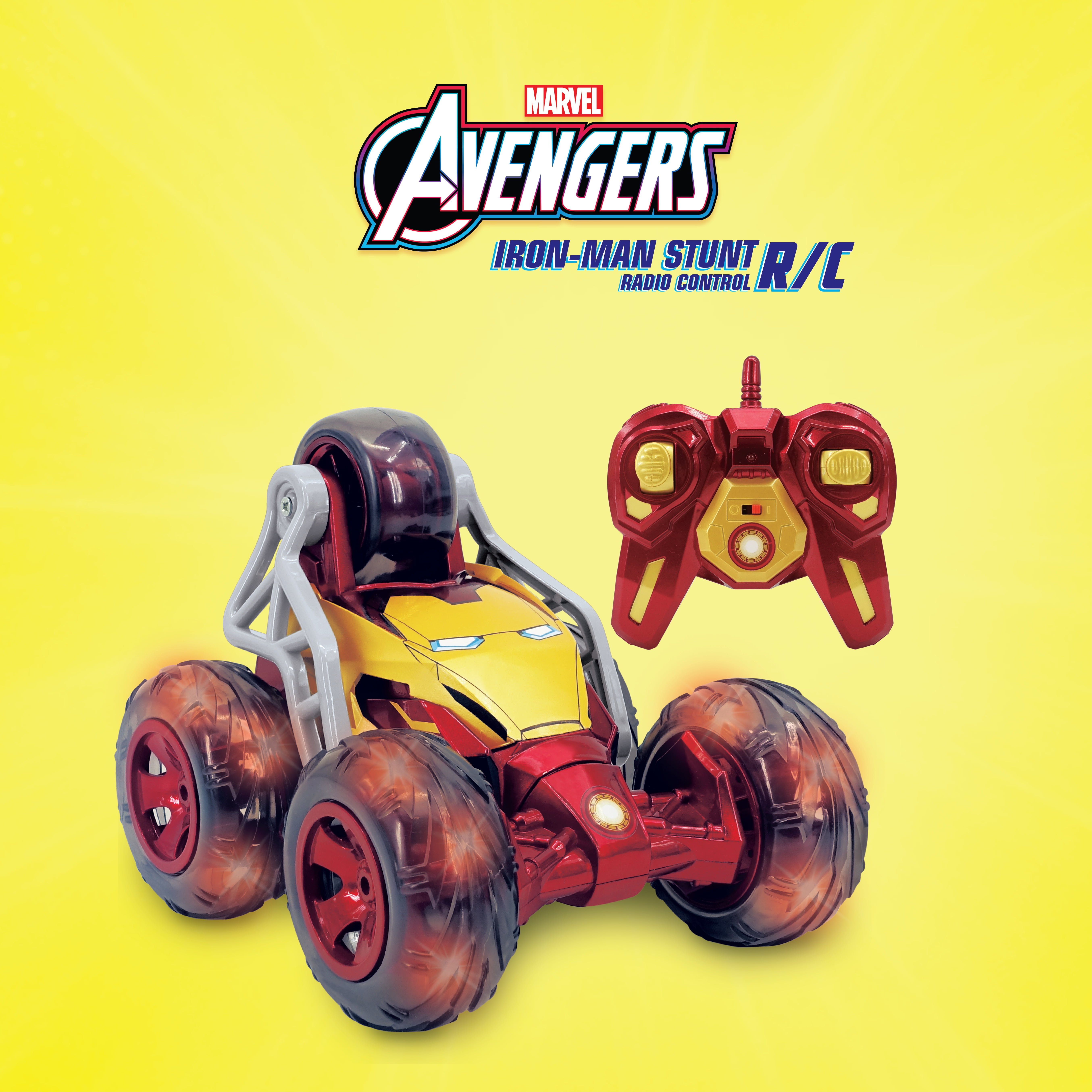 Jada Marvel Iron Man RC Stunt Car with Standing Drift and 360° Rotation, Ages 6+
