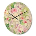 thumbnail image 3 of Designart 'Flowers and Tropical Botanicals III' Mid-Century Modern Wood Wall Clock, 3 of 5