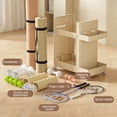 thumbnail image 6 of SIYTUAU Beige Yoga Mat Storage Basket Household Cart Fitness Equipment Organizer Rack For Badminton Racket Towel Shelves Beige, 6 of 7