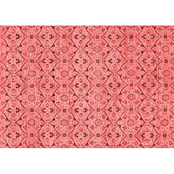 Ahgly Company Machine Washable Indoor Rectangle Abstract Red Modern Area Rugs, 3' x 5'