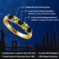 thumbnail image 2 of Gem Stone King 18K Yellow Gold Plated Silver Black Onyx and Green Peridot Wedding-Bands Ring for Women | 0.80 Cttw | Round 3.5MM | Gemstone December Birthstone | Size 6, 2 of 6