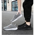 thumbnail image 5 of Men Sneakers Breathable Mesh lightweight Lace-up Woman Running Athletic Tennis Walking Shoes Gray Size 8, 5 of 5
