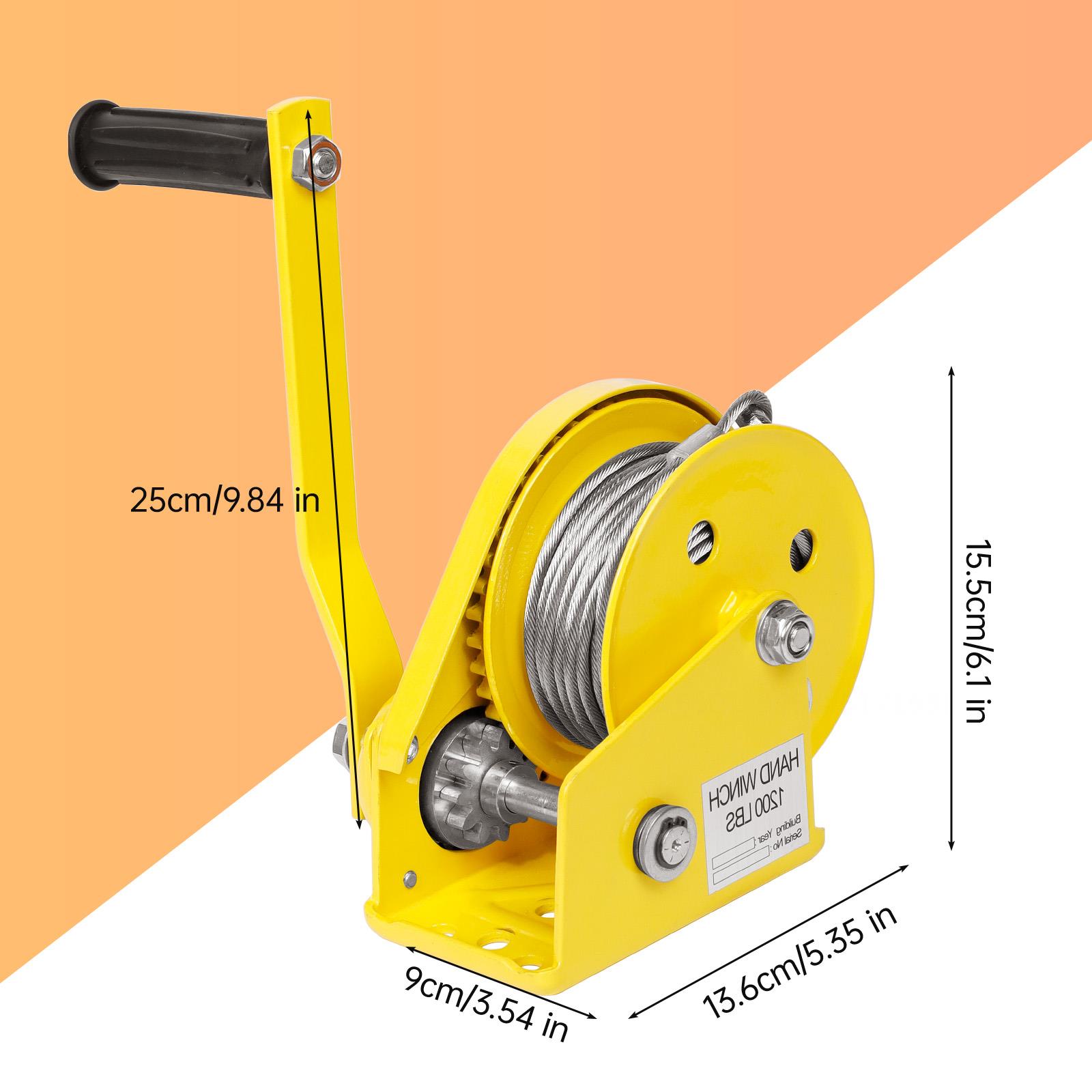 50FT Air Conditioner Lifting Tool, Truck Bed Crane, 400LBS Load 5.4*3.6*10in, High-Quality Steel Wire, Plug-in Winch, Two-Way Self-Locking for Lifting Tool for Air Conditioner Outside Installation