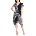 thumbnail image 1 of Vestido asimétrico de Línea A Rachel Roy con volantes mixtos negro XS, 1 of 1