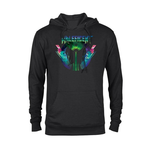 Disney Villains Maleficent 90s Rock Band Neon T-Shirt - Pullover Hoodie for Adults - Customized-Black