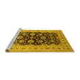 thumbnail image 2 of Ahgly Company Machine Washable Indoor Round Oriental Yellow Industrial Area Rugs, 3' Round, 2 of 4