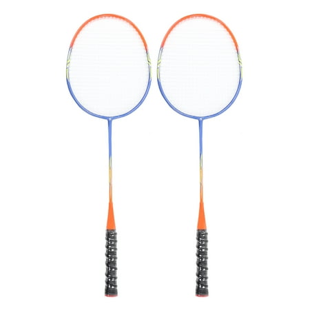 YAHHU 2 Pcs Badminton Racket Ferroalloy One Piece Skidproof Handle Orange Badminton Racquets Set for Beginner Professional (26.77 inches / 68 cm)