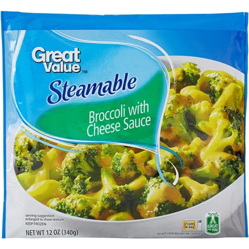 Great Value Steamable Broccoli with Cheese Sauce, 12 oz