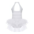 thumbnail image 4 of Haitryli Kids Girls Sparkle Lyrical Ballet Dance Dress Gymnastics Leotard Skirt Dancewear Performance Costume White 16, 4 of 7