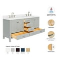 thumbnail image 3 of Ariel Cambridge 72 Inch Double Oval Sink Bathroom Vanity With Carrara White Quartz Countertop 1.5 Edge In Grey, 3 of 10
