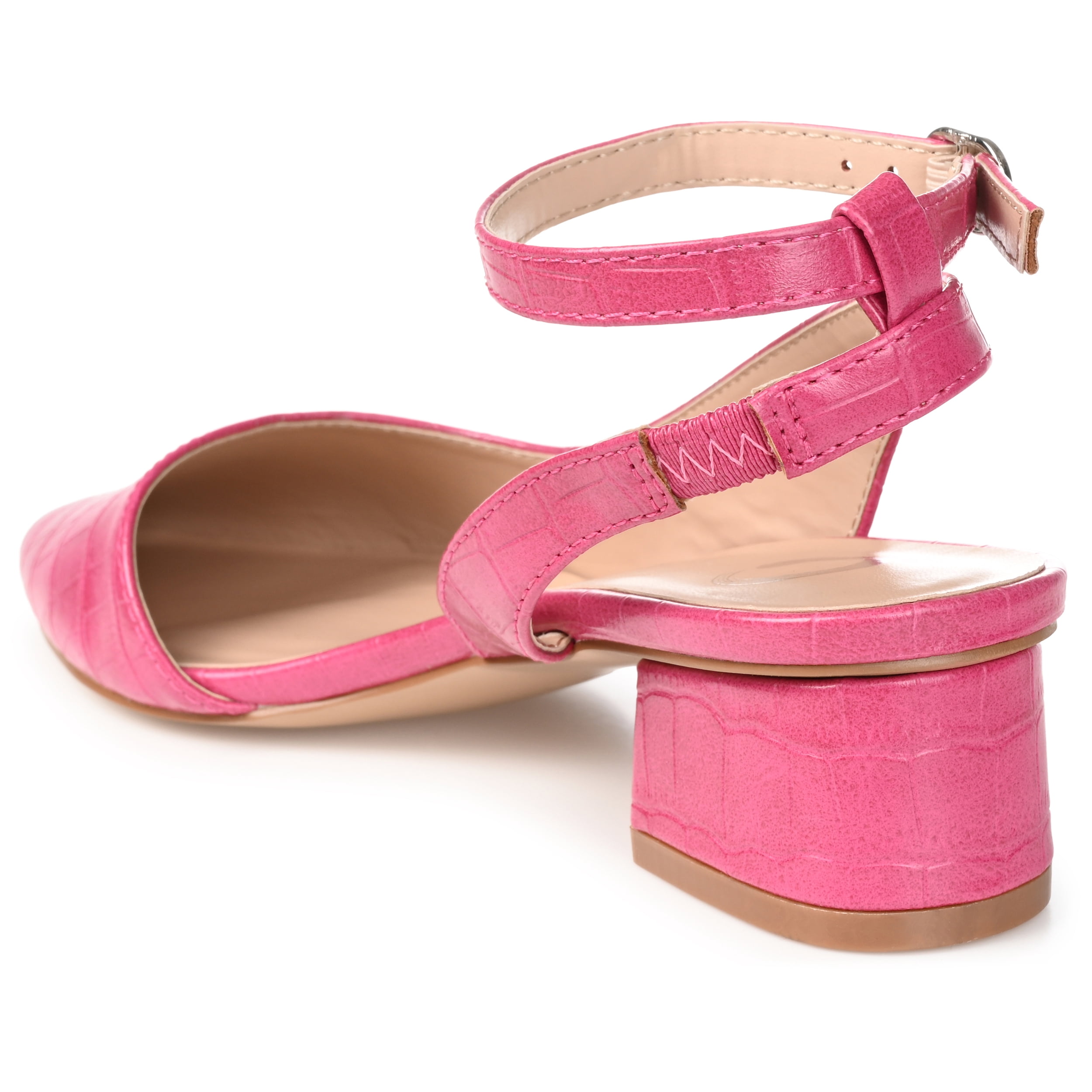 Journee Womens Keefa Pointed Toe Low Block Heel Pumps, Widths Available