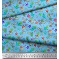 thumbnail image 3 of Soimoi Poly Georgette Fabric Coral,Whale & Starfish Ocean Print Fabric by The Yard 42 Inch Wide, 3 of 3