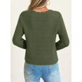 thumbnail image 4 of Women's Long Sleeve Button Down V‑Neck Knit Cardigan Scalloped Trim Sweater, 4 of 5