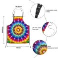 thumbnail image 3 of Colorful Tie Dye Star Mandala Kids Aprons for Girls and Boys,Adjustable Neck Strap Toddler Aprons for Kids Cooking Baking, 3 of 6