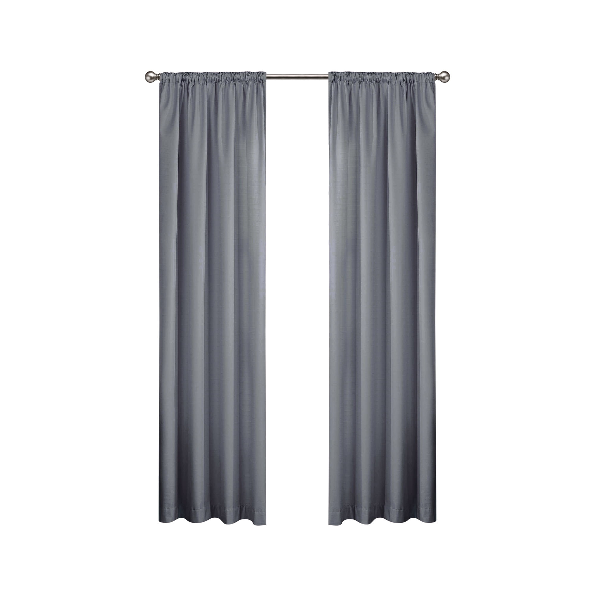 Eclipse Draft Stopper Room Darkening Fleece Lined Rod Pocket, Single Curtain Panel, Gray, 42" W x 84" L