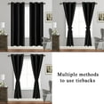 JIUZHEN Black Blackout Curtains for Bedroom with Tiebacks Thermal