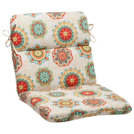40.5" Retro Floral Medallion Outdoor Patio Round Chair ...