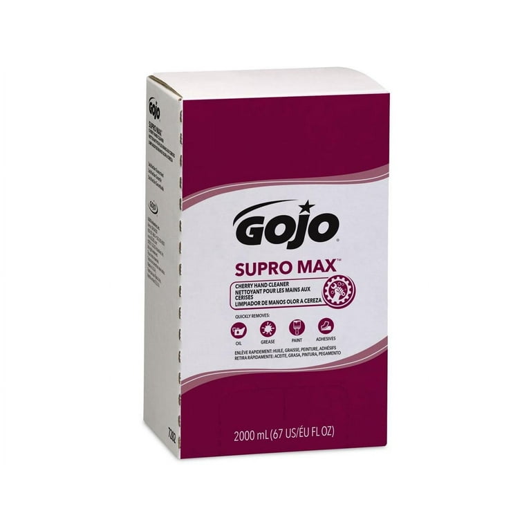 SUPRO MAX Hand Cleaner, Cherry, 2,000 mL Refill, 4/Carton SUPRO MAX Hand Cleaner, Cherry, 2,000 mL Refill, 4/Carton