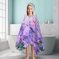 thumbnail image 6 of Urple Butterfly Flower Pattern Hooded Bath Towel，60"x35" for Ages 3 To 12 Kids, Quick Dry Lightweight Soft Microfiber Hood Beach Towel Cover Up for Kids, 6 of 7