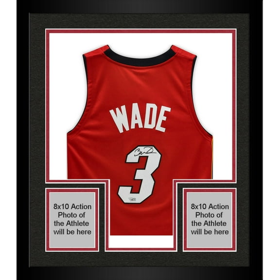 Framed Dwyane Wade Miami Heat Autographed Red Mitchell & Ness Authentic Jersey - Fanatics Authentic Certified