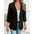 thumbnail image 4 of Yigetop Blazers for Women! Women's Casual Business Casual formal Long Sleeved Jacket Light Spring Summer Cardigan Women Blazer Black L, 4 of 5
