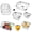 3 Sizes, variant on 3Pcs Collapsible Tableware Set, Portable Foldable Bowl Plate Cup Mess Kit, Food-Grade PP Clear Cartoon Print Dishes for Picnic Camping Travel Family Lunch
