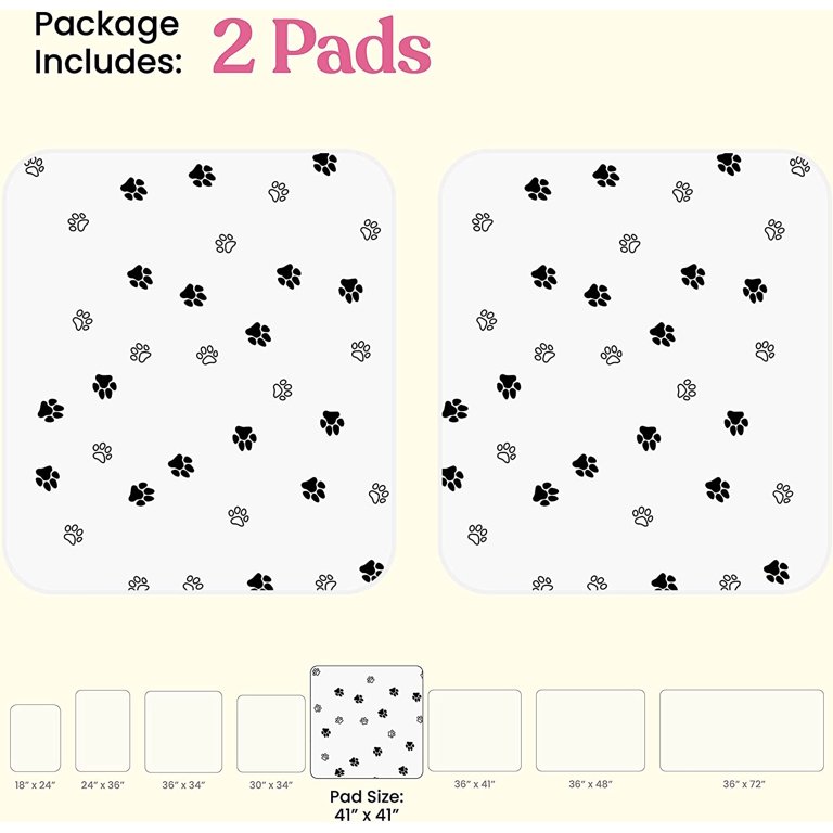 2 Pack Washable Pee Pads for Dogs, Reusable Puppy Pads, 18 x 24(Pack of 2)