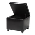 thumbnail image 4 of Baxton Studio Black Full Leather Small Storage Cube Ottoman, 4 of 9