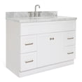 thumbnail image 4 of Ariel Hamlet 49 In. Oval Sink Vanity With Carrara White Countertop In White, 4 of 10